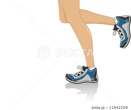 女性 脚 スニーカー アスリートのイラスト素材