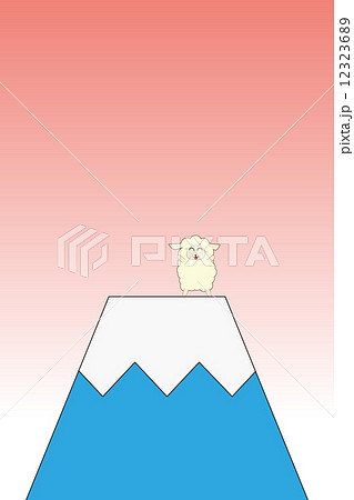 富士山 登山 かわいい イラスト 年賀素材 イメージのイラスト素材