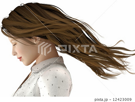 ３d ヘアカラー 女の子 Cgのイラスト素材