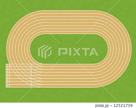 陸上トラック トラック競技場 レーストラック グラウンドのイラスト素材