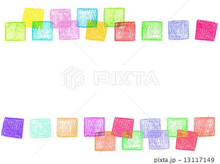四角形 色鉛筆画 カラフル 正方形のイラスト素材 Pixta