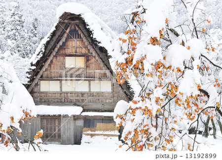 雪 白川 郷 イラスト