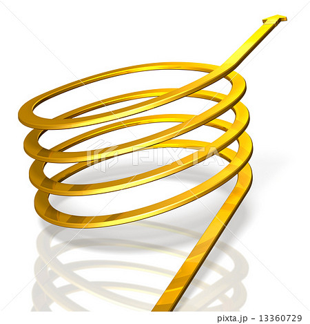 らせん状 スパイラル 螺旋 矢印のイラスト素材