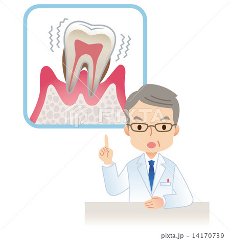 注意する医者 歯周病のイラスト素材