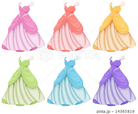 ドレス ワンピース 洋服 コレクションのイラスト素材
