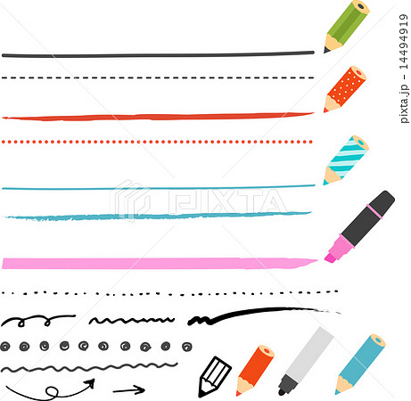 筆記用具 アンダーライン ベクター 下線のイラスト素材