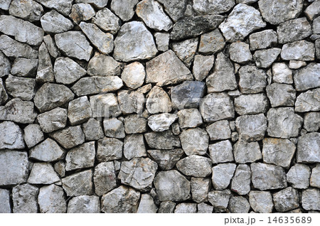 擁壁 壁 テクスチャ 石垣の写真素材