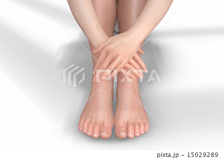 素足 手 女の子 足のイラスト素材