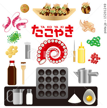 食品 たこ焼き器 たこ焼き 蛸のイラスト素材