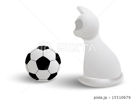 動物 猫 サッカー かわいい 図のイラスト素材