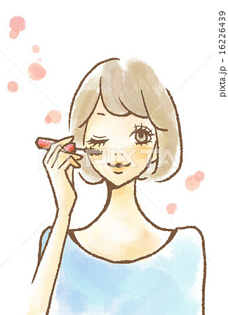 塗る アイメイク メイク 女性のイラスト素材 塗る アイメイク メイク 女性のイラスト素材