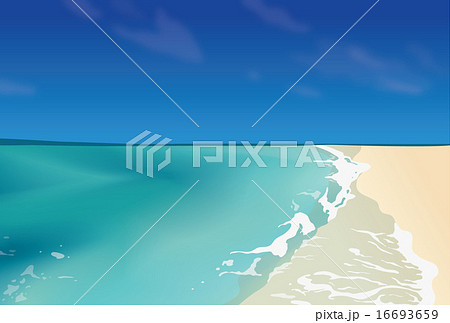 海 うみ 海岸 水平線のイラスト素材 Pixta