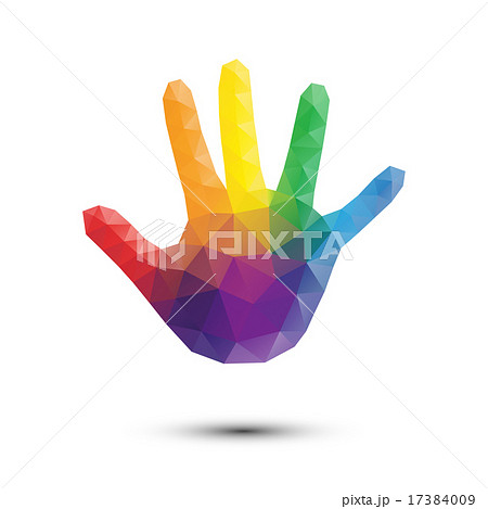 5色 虹 平和 イラストのイラスト素材