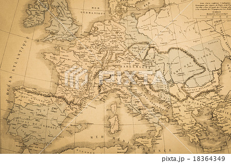 フランス 古地図 ヨーロッパ 地図 古いの写真素材