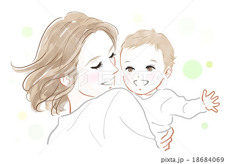 赤ちゃん 抱っこ 母親 親子のイラスト素材