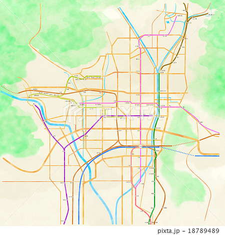 京都府の地図のイラスト素材