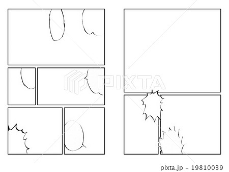 枠 コマ割り コマ マンガのイラスト素材