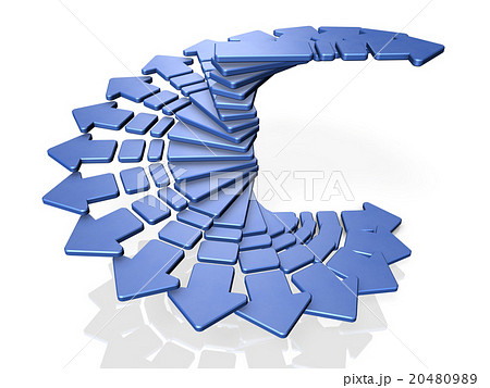 らせん状 スパイラル 螺旋 矢印のイラスト素材