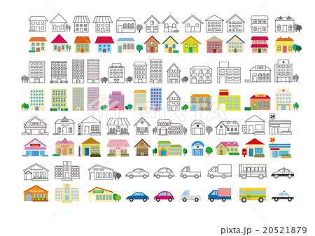 地図 イラスト パース 建物のイラスト素材 , PIXTA