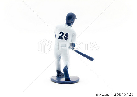 野球 バッター 後ろ姿 ユニフォームの写真素材