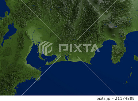 3dcg 地形 神奈川県 神奈川の写真素材