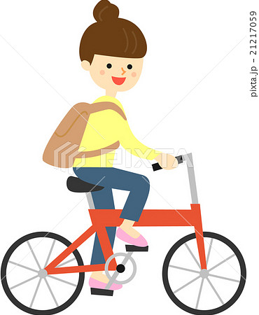 自転車をこぐのイラスト素材