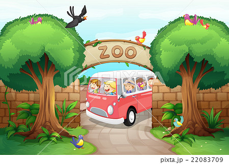 動物園 ゲート 門 入り口のイラスト素材