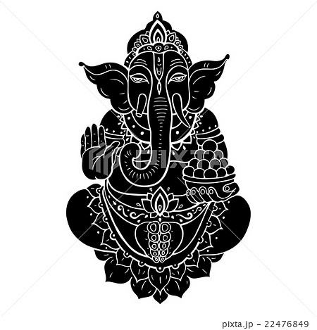 像 ガネーシャ インドネシア バリのイラスト素材