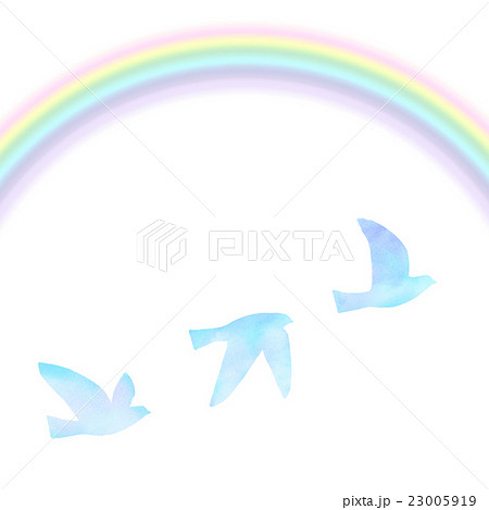虹 鳥 羽ばたく 羽ばたきのイラスト素材
