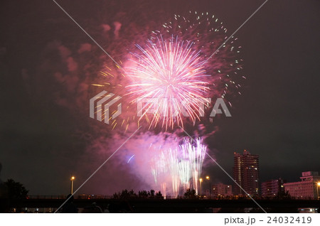 豊平川花火大会の写真素材