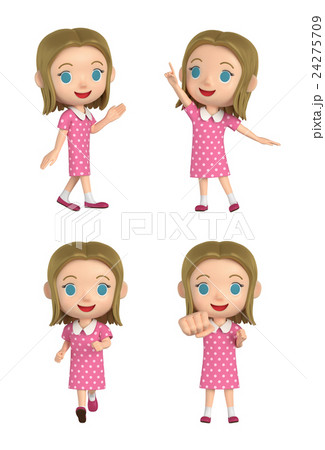 女性 走る Cg ワンピースのイラスト素材