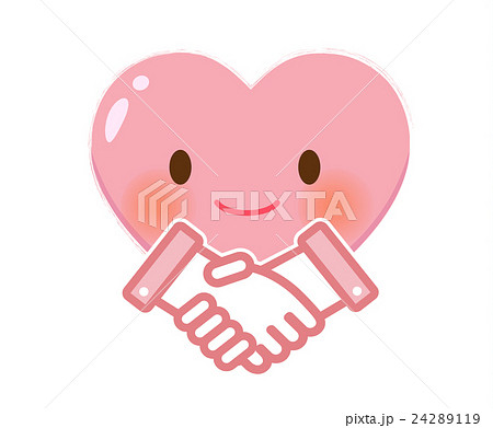 協力 ハート 握手 手のイラスト素材