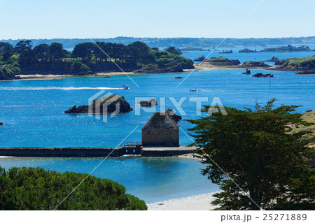 ブレア島 ブルターニュ フランス 海の写真素材