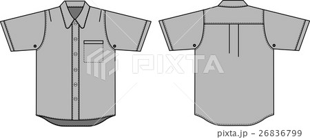ワイシャツ Yシャツ 半袖 半袖ワイシャツのイラスト素材