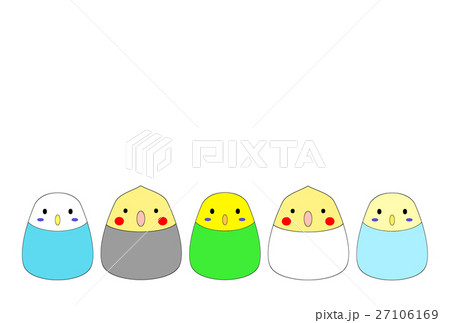 年賀状 年賀状テンプレート インコ 小鳥のイラスト素材