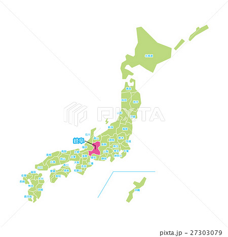 岐阜県 岐阜 マップ 地図のイラスト素材