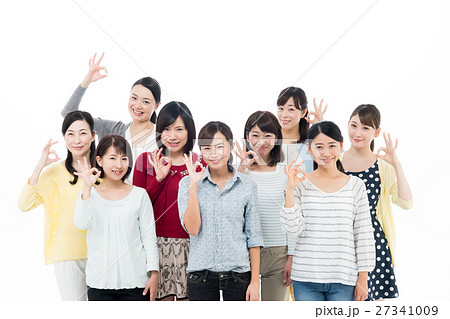 集合写真 女性の写真素材