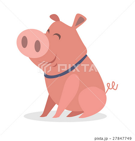 子豚 ブタ ひょうきん 面白いのイラスト素材