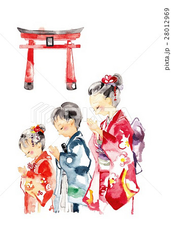 七五三 着物 水彩画 子供のイラスト素材 - PIXTA