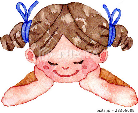 伏し目 正面のイラスト素材 伏し目 正面のイラスト素材