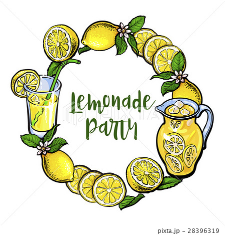 レモン 檸檬 レモネード フレームのイラスト素材