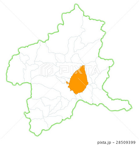 群馬県地図のイラスト素材