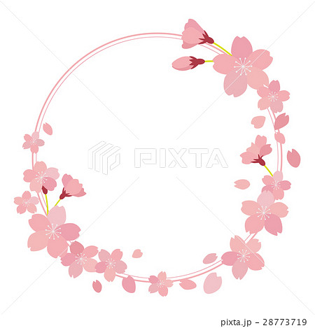 桜 フレーム 枠 花びらのイラスト素材