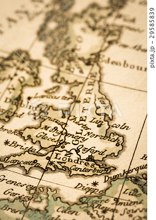 古地図 地図 イギリス 英国の写真素材