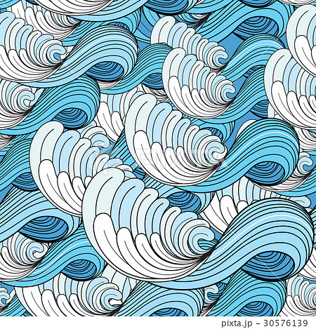 波 海 模様 水のイラスト素材