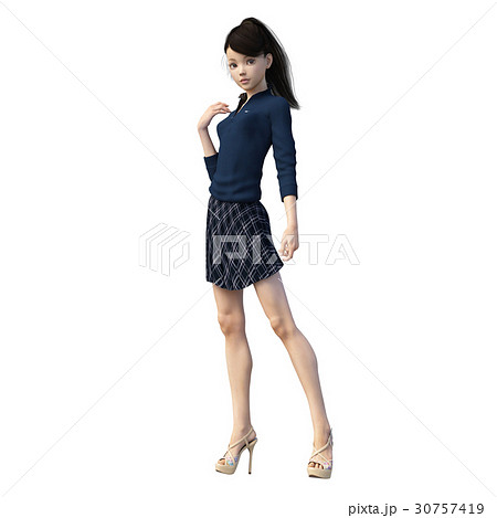 女性 ポーズ ロングスカート ファッションのイラスト素材