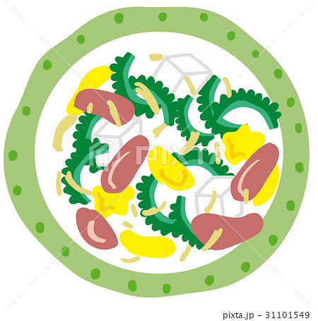 ゴーヤチャンプル イラスト 和食 食べ物のイラスト素材