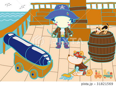 海賊船 海賊 バイキング ヴァイキング船のイラスト素材