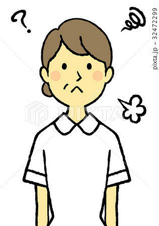 看護師 女性 ナース 困るのイラスト素材