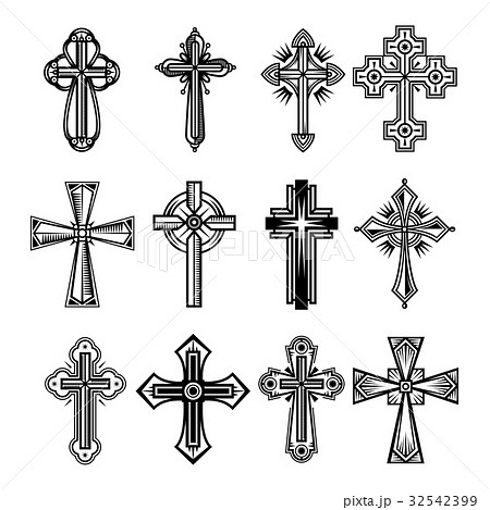 キリスト トライバル タトゥー 十字架の写真素材
